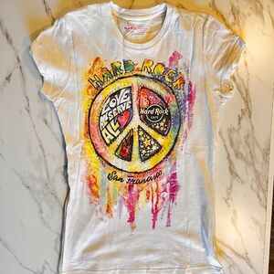 Hard Rock Rhinestone Hippie T-shirt - Size S - 100% Cotton